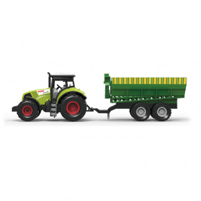 Rappa Plastikowy traktor z dźwiękiem i światłem oraz pojazdem holowniczym