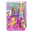 Mattel Barbie PANENKA S PEJSKEM NA BRUSLÍCH BLONDÝNKA