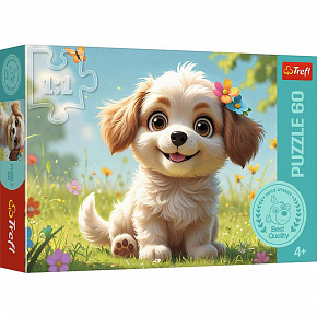 Trefl Puzzle Být štěňátkem 33x22cm 60 dílků v krabičce 21x14x4cm