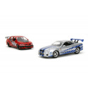 Jada Rychle a zběsile Twin Pack 2006 Mitsubishi Lancer Evo IX + Brianův 2002 Nissan Skyline GTR R34, 1:32 Wave 4/2