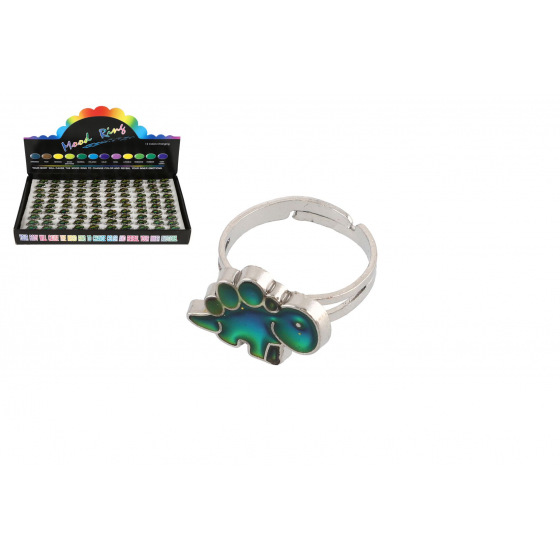 Teddies Prstýnek dinosaurus měnící barvu dle teploty nastavitelný kovový