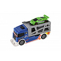 Teddies Auto ciężarówka transporter + auto plastikowe 15cm na wolny bieg 2 kolory