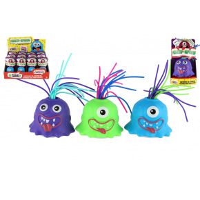 Teddies Príšerka/Monštrum s prísavkou plast 7cm na batérie so zvukom, svetlom 3 farby v krabičke 12ks v boxe