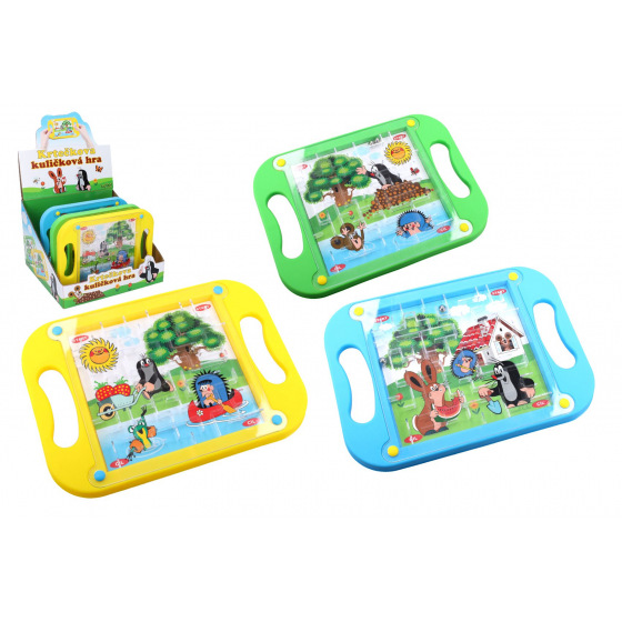 Wiky Kuličková hra Krtek plast hlavolam 20x15cm 3 barvy