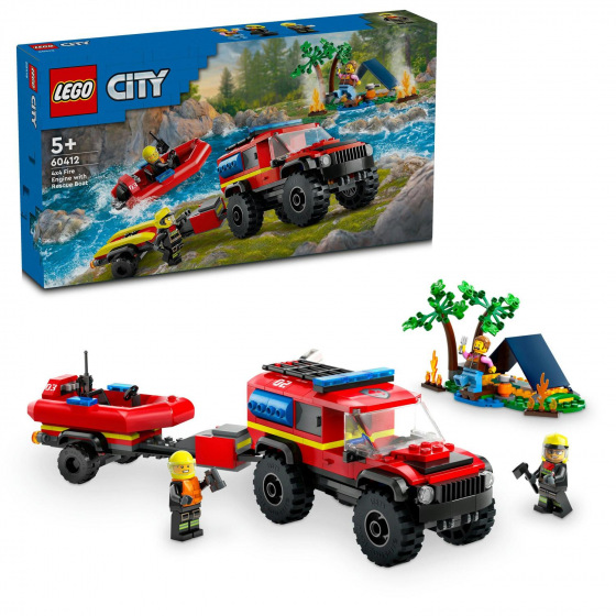 LEGO City 60412 4x4 Feuerwehrfahrzeug und Rettungsboot