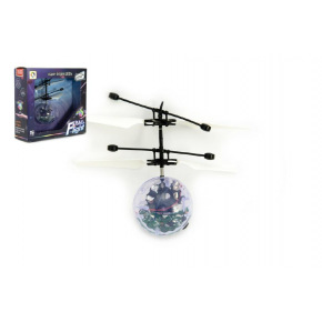 Teddies Plastikowa latająca piłka helikopterowa 13x11cm z kablem ładującym USB w pudełku