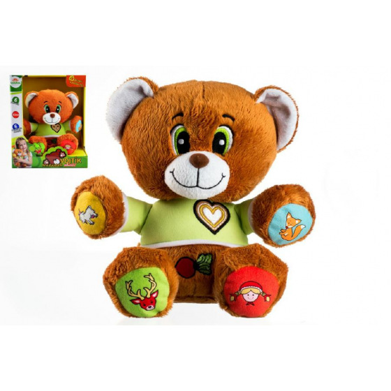 Teddies Bär Vojtík märchenhaft tschechisch sprechendes Plüschtier 30cm mit Batterien 25x30cm in der Schachtel 12m+