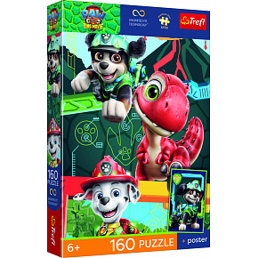 Trefl Puzzle Labková patrola/Paw Patrol Dino Movie 27,5x41cm 160 dielikov + plagát v krabici 19x29x4cm