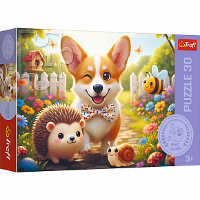 Trefl Puzzle Den s Corgi 27x20cm 30 dílků v krabičce 21x14x4cm