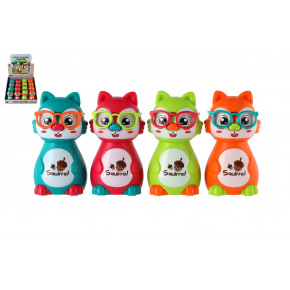 Teddies Eichhörnchen aus Kunststoff 10cm mit Schwungrad drücke den Kopf und los geht's 4 Farben 16 Stück im Karton Teddies Eichhörnchen aus Kunststoff 10cm mit Schwungrad drücke den Kopf und los geht's 4 Farben 16 Stück im Karton