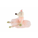 Teddies Myš/Myška baletka sedící látka 20cm růžová v sáčku 0+