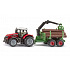 SIKU Blister - traktor Massey Ferguson s prívesom s kládami