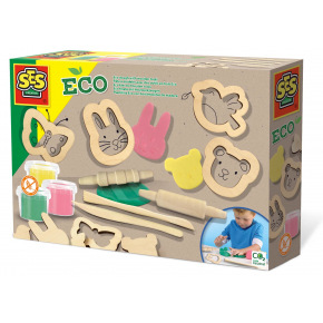 SES ECO Knetmasse mit Holz-Zubehör