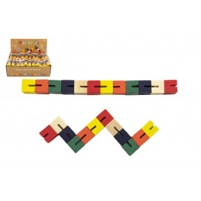 Teddies Puzzle wąż kolorowy drewniany 16cm w woreczku