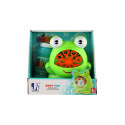 Teddies Bublifuk stroj žába plast 11x13cm na baterie + náplň 2 barvy v krabičce 17x16,5x12cm