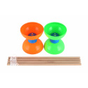 Teddies Diabolo groß Set Kunststoff/Holz 35x12cm 2 Farben auf Karte