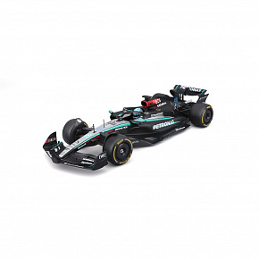 Bburago - RACE F1 v dekoratívnom boxe, Mercedes-AMG Petronas W15 (2024), #63 George Russell, 1:24