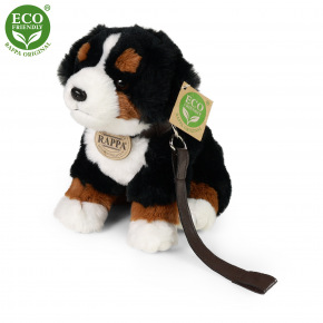 Rappa Pluszowy Berneński Pies Pasterski siedzący ze smyczą 20 cm ECO-FRIENDLY