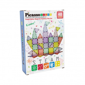 ORBICO Picasso stavebnice 48 dílků Magnetické bloky, Glitrované