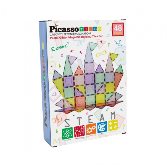 ORBICO Picasso stavebnice 48 dílků Magnetické bloky, Glitrované