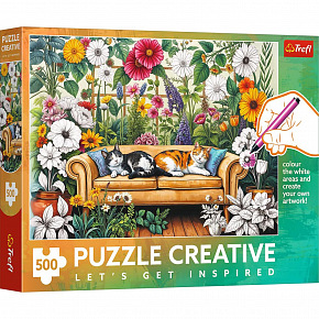 Trefl Puzzle Creative Kočičí oranžerie 500 dílků 48x34cm v krabici 34x26x4,5cm