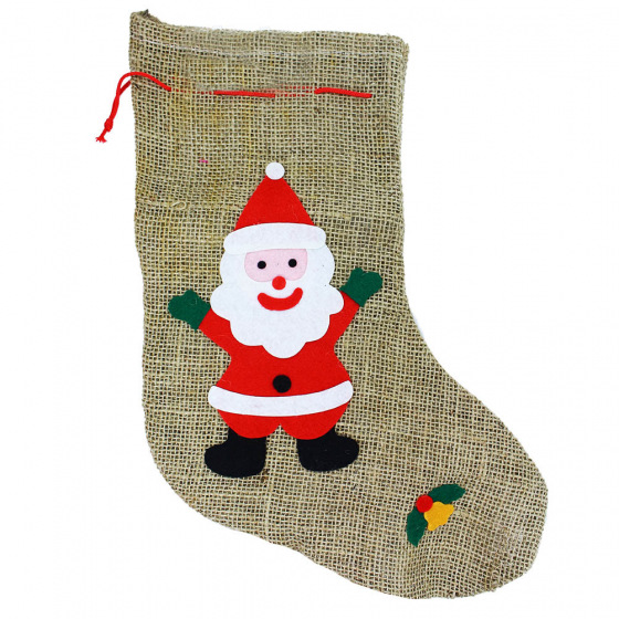 Rappa Strumpf Weihnachtsmann / Nikolaus-Leinen mit Dekor