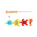Teddies Spiel Fische/Angler mit Rute 26cm Kunststoff 5 Farben auf Karte 15,5x49x2cm