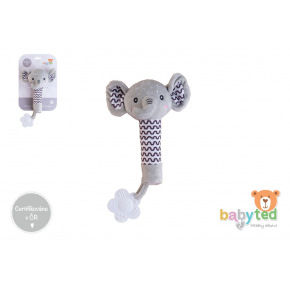 Slon babyted pískátko/kousátko plyš 25cm  na kartě v sáčku 0m+