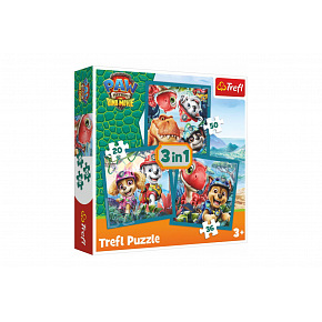 Trefl Puzzle 3w1 Psi Patrol/Dino Movie: Wyspa Dinozaurów 20x19,5cm w pudełku Trefl Puzzle 3w1 Psi Patrol/Dino Movie: Wyspa Dinozaurów 20x19,5cm w pudełku