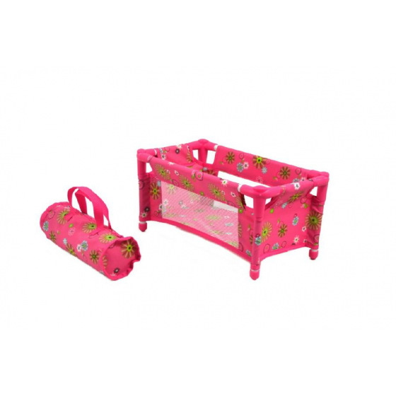 Teddies Puppenbett aus Metall/Kunststoff, zusammenklappbar, 43x23x20cm im Beutel