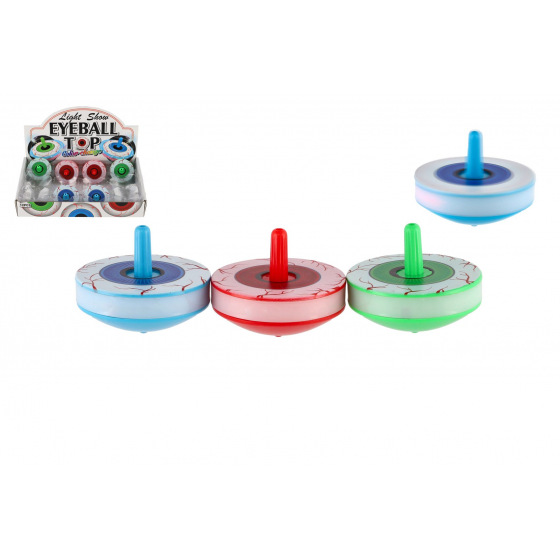 Teddies Kreisel leuchtendes Auge Kunststoff 6cm mit Batterie und Licht in 3 Farben