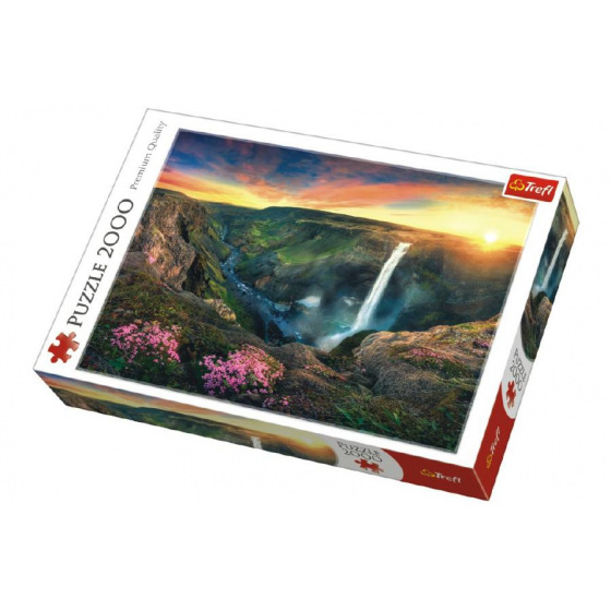 Trefl Puzzle Wasserfall Háifoss, Island 2000 Teile 96x68cm in Schachtel 40x27x6cm