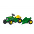 ROLLYTOYS Trettraktor Rolly Kid J.Deere mit Anhänger - grün