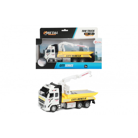 Teddies LKW/Abschleppwagen Metall/Kunststoff 20cm mit Rückzug in Schachtel 26x17x9cm