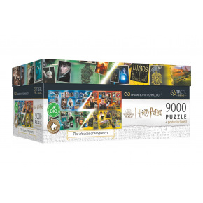 Trefl Puzzle Harry Potter Domy na Rokforte 9000 dielikov + plagát v krabici 45x24x21cm