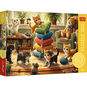 Trefl Puzzle Kočičí lumpárny 41x27,5cm 160 dílků v krabici 29x19x4cm