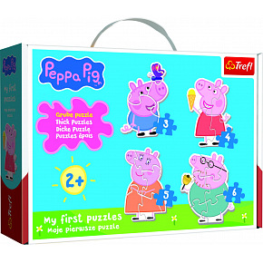 Trefl Puzzle baby My first puzzles Classic - Malé prasátko Peppa mezi přáteli 14 dílků v krabici 27x19x6cm