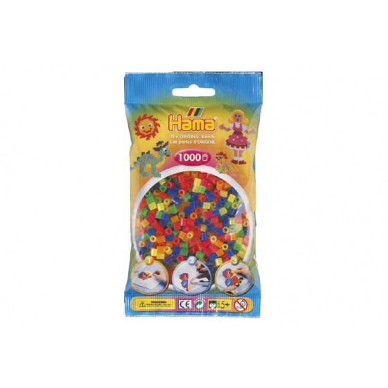 Hama Zažehlovací korálky MIDI transparentní neonové 1000ks v sáčku