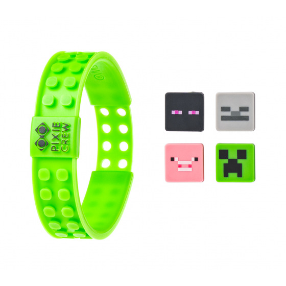 PIXIE CREW MINECRAFT Verstellbares Armband, grün, 4 Multipixel