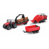 Bburago - FARMLAND, Set Massey Ferguson 8740S se třemi přívěsy, 10 cm