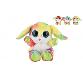 Teddies Zajíc duhový sedící plyšový 15cm 0m+