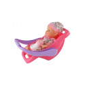 Teddies Panenka miminko plast 22cm pevné tělo v nosítku/autosedačce s lahvičkou 2 barvy