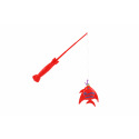Teddies Spiel Fische/Angler mit Rute 26cm Kunststoff 5 Farben auf Karte 15,5x49x2cm