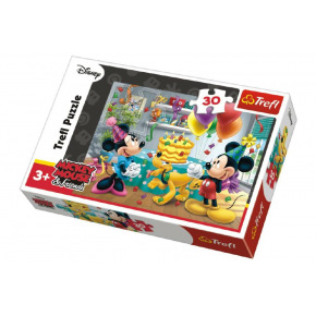 Trefl Puzzle Trefl Miki i Minnie świętują urodziny Disneya 27x20cm 30 sztuk w pudełku 21x14x4cm