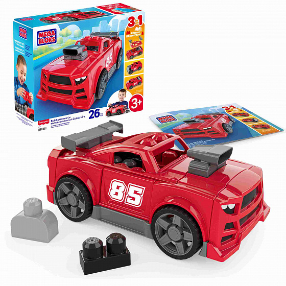 Mattel MEGA BLOKS STAVEBNICE ZÁVODNÍ AUTO 3 V 1