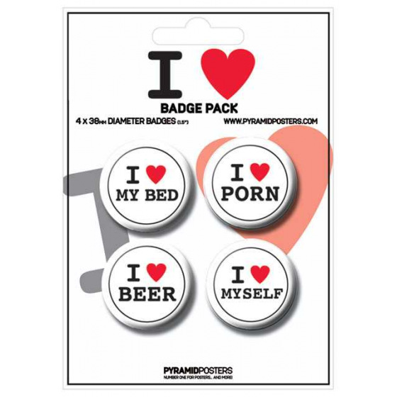 Placka set - I LOVE... 4x38mm