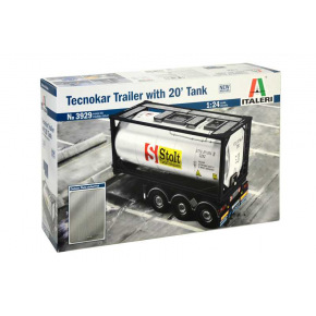 Italeri Model Kit návěs 3929 - TECNOKAR TRAILER WITH 20' TANK (1:24)