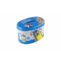 Teddies Spardose mit Schloss aus Blech oval 10x6cm 4 Farben