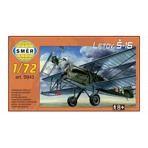 Směr Model Letov Š-16 1:72 21x12,9 cm v krabici 25x14,5x4,5cm