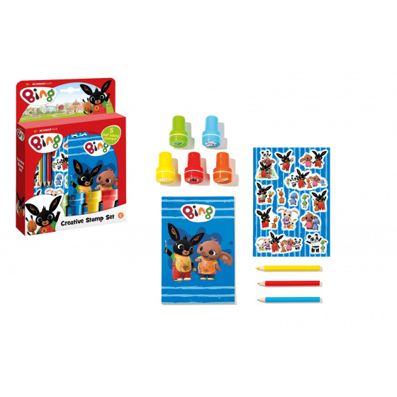 Lowlands Sada razítek a samolepek Bing Bunny v krabičce 18x25x3,5cm